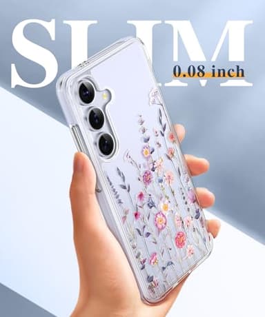 GVIEWIN for Samsung Galaxy S25 Case, [Screen & Camera Lens Protector] [Non Yellowing] Floral Clear Slim Shockproof Military-Grade Protection Phone Cover, Flower Design for Women, Floratopia/Colorful - Image 6