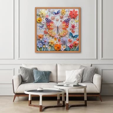 Butterfly Puzzle for Adults 1000 Pieces, Colorful Wings Jigsaw Puzzle Garden Flower, Unique Paper Art Nature Animal Puzzle, Challenging Impossible Hard Puzzle for Adults - Image 6