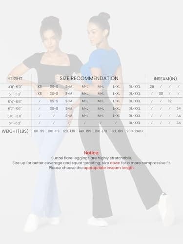 Sunzel Flare Leggings, Crossover Yoga Pants with Tummy Control, High Waisted and Wide Leg, No Front Seam Black Large 34" Inseam - Image 4