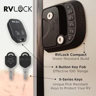 RVLOCK Compact RV Lock Keyless Entry with Remote, Secure Camper Latch Replacement, Durable RV Door Lock Replacement for Trailers with Patented Security Technology - Image 5