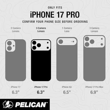 Pelican Protector iPhone 17 Pro Case [Compatible with MagSafe] Rugged Magnetic Phone Case with 16ft Military-Grade Drop Protection - Heavy Duty Phone Cover for iPhone 17 Pro - Black - Image 2