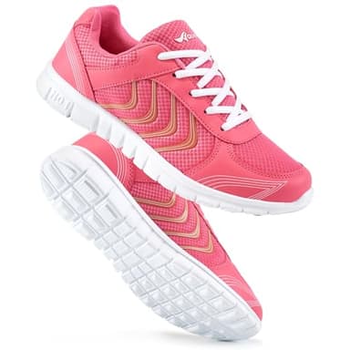 DUOYANGJIASHA Sneakers for Women Running Shoes: Slip On Casual Walking Shoes Non Slip Comfortable Fashion Tennis Shoes Mesh Lightweight Sneaker for Work Rose Red - Image 1