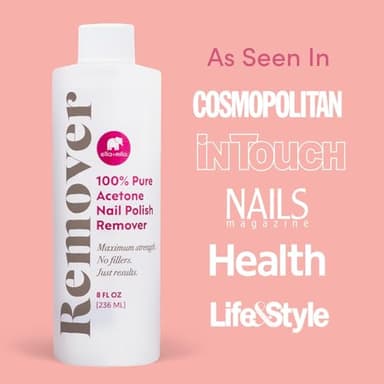 Ella+Mila 100% Acetone Nail Polish Remover - Pure Acetone Fingernail Polish Remover for Removal of Glue, Gel, Acrylic - 8oz - Image 3