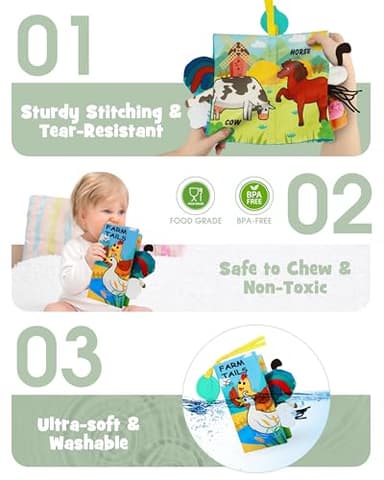 Little Tikes Baby Books - Crinkle, Touch & Feel, Tummy Time, Early Learning Stroller Toys for Newborns 0-6 Months - Image 8