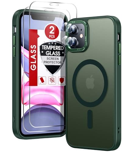 LeYi for iPhone-11 Case Green Compatible with MagSafe Magnetic[ Camera Cover X2 + Screen Protector X2] Funda para ipone 11case Military Grade Protective Cover Cases for i Phone 11 iphone11, Green - Image 1