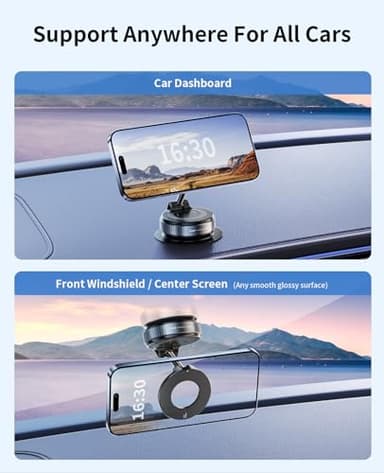 DKGEVEAO Suction Cup Phone Mount,Vacuum Magnetic Phone Holder for Car,360 Adjustable Vacuum Magnetic Phone Holder,Magnet Car Mount for All Smartphones & All Vehicle & Gym/Bathroom Mirror - Image 5