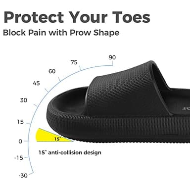Leevar Black Cloud Slides for Women and Men Soft, Comfy, Relax Cloud Slippers, Thick Sole, Non-slip Slides for Men, Easy to Clean, Shower, Swimming, Beach, Shower Slippers, Women Footwear - Image 5