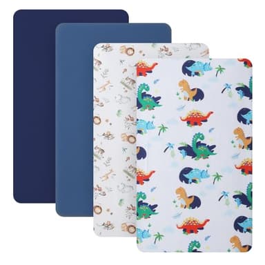 Crib Sheet for Boys and Girls, Super Soft Microfibre Crib Sheet Set, Breathable Cot Sheet, for Cot and Toddler Mattress, 130x70x20cm, 4pcs - Image 1