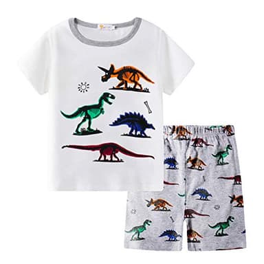 Little Hand Kids Dinosaurs Pajama 100% Cotton Short Pajamas for Boys Sleepwear Pjs Sets Toddler Summer Clothes Size 5T - Image 1