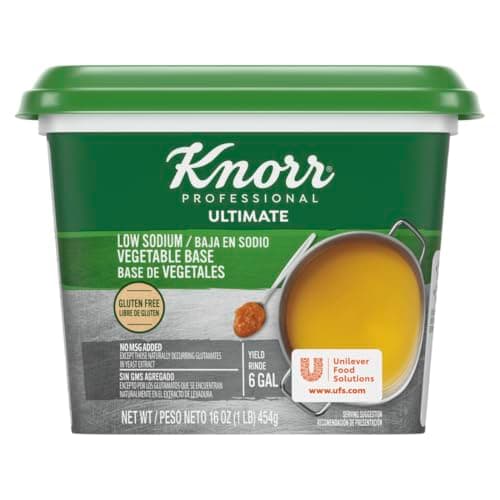 Knorr Professional Ultimate Low Sodium Vegetable Paste Base Gluten Free, Vegetarian, No Artificial Flavors or Preservatives, No MSG added, Colors from Natural Sources, 1 Pound (Pack of 6) - Image 1