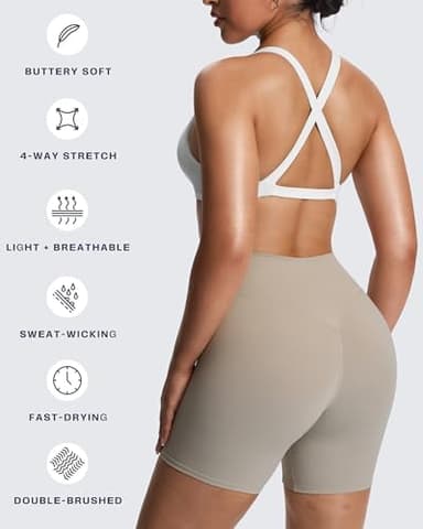 Aoxjox Women's Workout Sports Bras Fitness Satara Low Impact Bra Yoga Crop Tank - Image 7