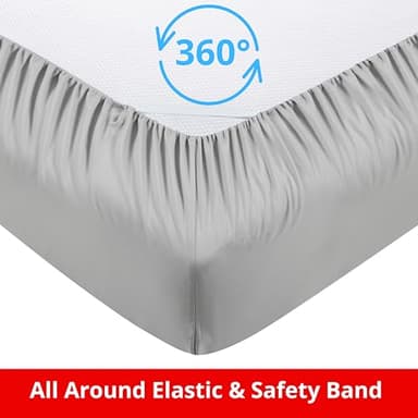 Yamel Home - Queen Size Bed Sheet Set - Luxurious Feeling - 2000 - Breathable & Cooling Sheets- Deep Pockets fit up to 16'' - Wrinkle Free - Supreme Collection - Silver, Queen - Image 4