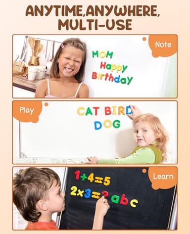 JoyCat 78 Pieces Magnetic Letters Numbers Alphabet Fridge Magnets ABC 123 Preschool Educational Learning Plastic Colorful Toy Set Uppercase Lowercase Math Symbols for Toddlers Kids - Image 4