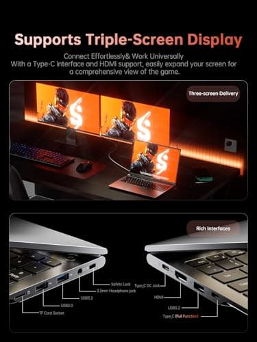 ACEMAGIC 2025 Laptop, Laptop with AMD Ryzen 7 6800H (8C/16T, Up to 4.7GHz), 16GB DDR5 512GB NVMe SSD Windows 11 Laptop Computer, 16-inch FHD Display, WiFi 6,Backlit KB - Image 7