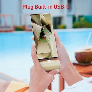 iWALK Small USB-C Portable Charger, 4500mAh Portable Charger for iPhone 16/15 16 Plus 16 Pro Max Mini Power Bank for Samsung Galaxy S25 S24 S23, Z Flip 5, Note, Moto, LG, Google Pixel, Cream - Image 3