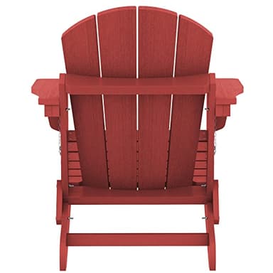 SERWALL Folding Adirondack Chair Outdoor Adirondack Chairs Weather Resistant for Patio - New Red - Image 12