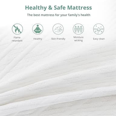 EGO White 10 Inch Short King Memory Foam RV Mattress, Cooling Gel Green Tea Mattress for RVs, Campers & Trailers, Bed in a Box, CertiPUR-US Certified, 72"×75", Medium Firm - Image 6
