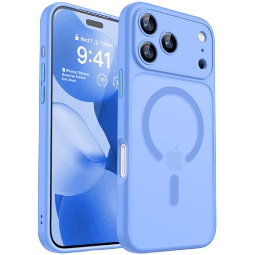 CANSHN Magnetic Compatible with iPhone 17 Pro Max Case, Upgraded [Full Camera Protection] [Compatible with Magsafe] [Translucent Matte] Shockproof Protective Phone Cover 6.9 Inch - Ultramarine - Image 1