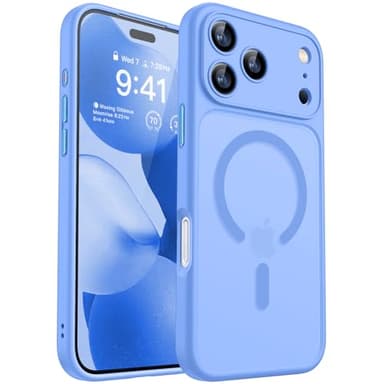 CANSHN Magnetic Compatible with iPhone 17 Pro Max Case, Upgraded [Full Camera Protection] [Compatible with Magsafe] [Translucent Matte] Shockproof Protective Phone Cover 6.9 Inch - Ultramarine - Image 1