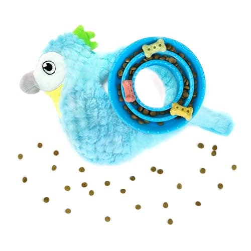 CHIWAVA 2-in-1 Dog Interactive Squeaky Plush Toy Bird with Slow Feeder Bowl for Small Medium Dogs 11.4 Inch - Image 1