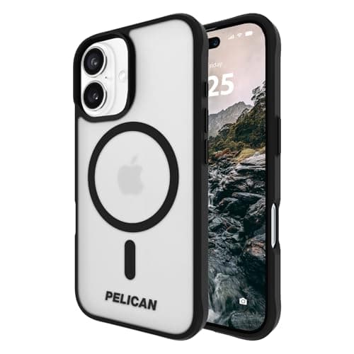 Pelican Ranger iPhone 16 Case [Compatible with MagSafe] Rugged Magnetic Phone Case with 12ft Military-Grade Drop Protection - Heavy Duty Phone Cover for iPhone 16 - Frosted Clear - Image 1