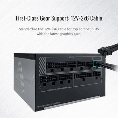 MONTECH Century II - 1050W High-End ATX Gaming Power Supply - 80 Plus Gold & Cybenetics Platinum - Fully Modular - ATX 3.1 & PCIe 5.1 Ready with 12V-2x6 Cable - 10 Years Warranty - Image 4