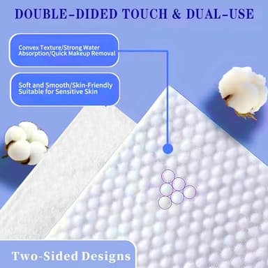 Disposable Face Towel 100 Count, Soft Cotton Clean Skin Face Towels, Dry Wipes Cotton Facial Towels Wash Cloths Tissue Thickened, Disposable Face Towelettes for Cleansing, Makeup Remover and Skincare - Image 2