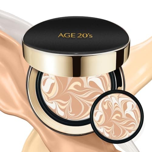 AGE20'S Signature Essence Pact SPF 50+ | Pack of 2 | 21 Light Beige | Cream Foundation, Dewy Finish, Natural Coverage | Korean Cushion Foundation - Image 1