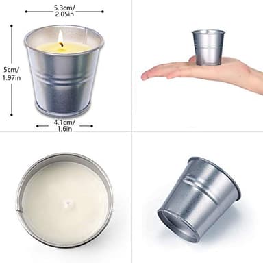 Citronella Candles Outdoor Small Metal Bucket Candle Soy Wax Fly Candle Use for Outdoor and Indoor - 12 Pack - Image 6