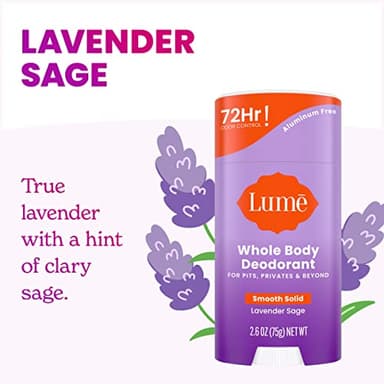 Lume Whole Body Deodorant - Smooth Solid Stick - 72 Hour Odor Control - Aluminum Free, Baking Soda Free and Skin Safe - 2.6 Ounce (Pack of 2) (Lavender Sage) - Image 3