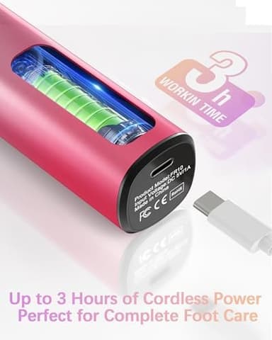 2 in 1 Electric Foot Callus Remover, 9 Adjustable Speeds Foot Scrubber USB Rechargeable Pedicure Tools for Feet, Dry Dead Skin Scraper Foot Grinder with 80/120 Grit Sandpaper Discs Rollers for Women - Image 7