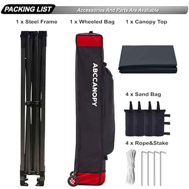 ABCCANOPY Patio Pop Up Canopy Tent 10x10 Commercial-Series (Black) - Image 5