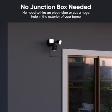 WYZE Floodlight Camera v2 with Plug-in Mount, 2K HD Outdoor Security Camera, Color Night Vision, Motion Activated, Electrical Box with 20ft Weather-Resistant Power Cable, Easy Installation (Black) - Image 3