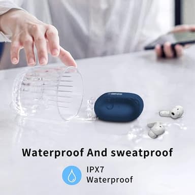 Wireless Earbuds, Bluetooth 5.4 Headphones in Ear with HiFi Stereo Deep Bass, 4 ENC Noise Cancelling Mic Wireless Earphones 40H, in-Ear Earbud Bluetooth Dual LED Display IP7 Waterproof, Dark Blue - Image 6