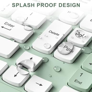 Wireless Keyboard and Mouse Combo, Full-Sized Wireless Keyboard and Adjustable DPI Mouse, 2.4GHz USB Receiver, Silent Keyboard and Mouse for PC, Windows, MAC, Desktop, Laptop (Avocado Green) - Image 8