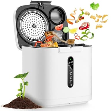 4L Electric Composter for Kitchen, Smart Compost Bin Outdoor/Indoor, Odorless/Auto-Cleaning/ 3 Modes/Intelligent LED Display, Turn Food Waste to Fertilizer for Garden, Food Waste Compost Machine - Image 1