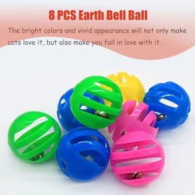 Cat Jingle Balls Toys, 24 Pcs Bell Balls Cat Toys, Lightweight, Interactive, Assorted Colors Ball Toy for Kitten Training and Play - Image 5
