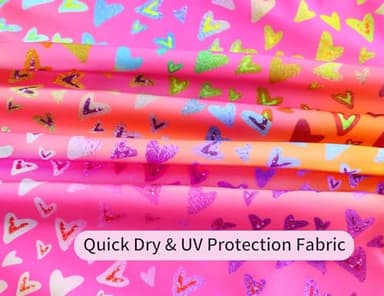 WhizBuzz Girls Swimsuit Size 3t 4t Neon Love Pink One Piece Sleeveless Bathing Suit Quick Dry Beach Swimwear - Image 6