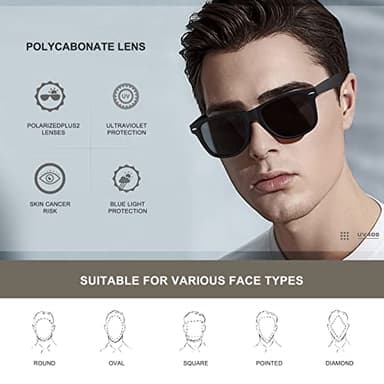 DEMIKOS Sunglasses Men Polarized Sunglasses for Womens Trendy Retro Mirror Lens for Driving Fishing UV400 Protection, Medium - Image 2