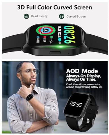 SOUYIE Smart Watch (Answer/Make Call), 2.06" Curved AMOLED Screen Smartwatch for Men Women, 100+ Sport Modes Fitness Tracker, Heart Rate Sleep SpO2 Monitor, IP68 Waterproof, Android and iOS Compatible - Image 3
