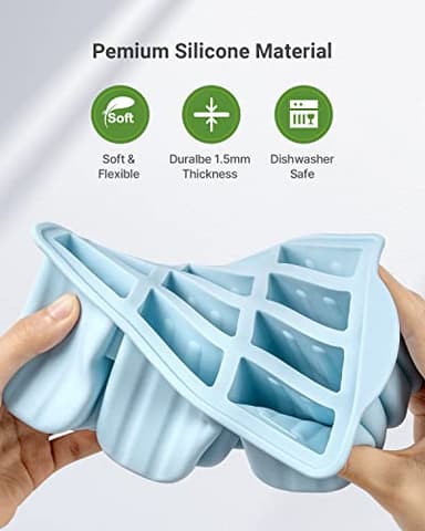 Popsicles Molds, MEETRUE 12 Pieces Silicone Popsicle Molds Easy-Release BPA-free Popsicle Maker Molds Ice Pop Molds Homemade Popsicle Ice Pop Maker with 50PCS Popsicle Sticks+Cleaning Brush - Image 4