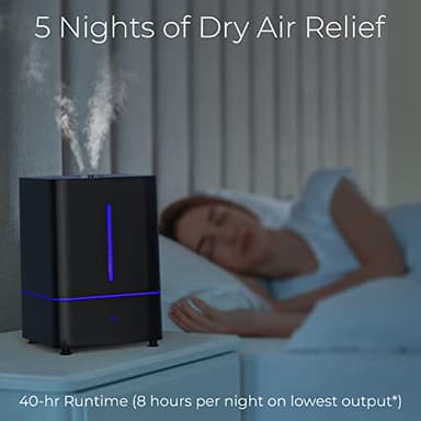 Everlasting Comfort Humidifiers for Bedroom (4L) – Quiet Cool Mist Small Humidifier for Large Room with Oil Diffuser, 40-Hour Runtime, Easy to Clean, Auto Shut-Off, Ideal for Baby Nursery & Plants - Image 3
