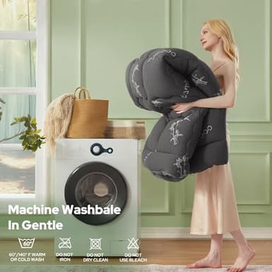 BEDLORE Queen Mattress Topper Viscose Derived from Bamboo, Thick Pillow Top Mattress Pad with Stretchable Pockets for 6-18 inches Mattress, Soft Mattress Topper for Back Pain Relief(Dark Gray) - Image 7