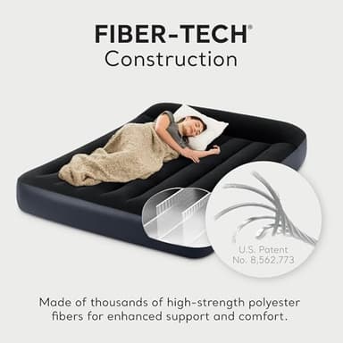 INTEX 64147ED Dura-Beam Standard Pillow Rest Air Mattress: Fiber-Tech – Full Size – Built-in Electric Pump – 10in Bed Height – 600lb Weight Capacity - Image 5