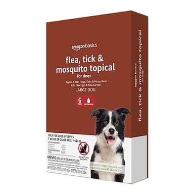 Amazon Basics Flea, Tick & Mosquito Topical Treatment for Large Dogs (21-55 pounds), 6 Count (Previously Solimo) - Image 1