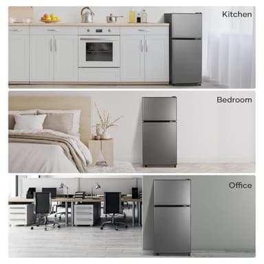 BODIOO Fridge with Freezer, 2.8 Cu.Ft, 7 Settings Temperature Adjustable, 2 Doors, Low Noise, Refrigerator for Living Room,Office,Kitchen and Apartment, Dark Gray - Image 6