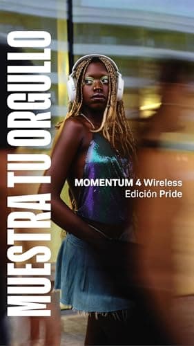 Sennheiser Momentum 4 Wireless Headphones, Bluetooth for Crystal-Clear Calls w/Adaptive Noise Cancellation, 60h Battery Life, Customizable Sound & Lightweight Folding Design, Pride Edition (Renewed) - Image 3