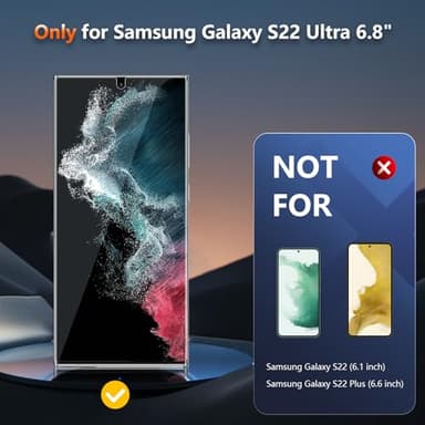 JEHOO [3 Pack] Screen Protector Compatible with Galaxy S22 Ultra Flexible TPU, Fingerprint Unlock, Scratch Resistant, Easy Installation, Case Friendly, Bubble Free - Image 2