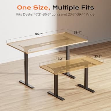 Huuger Dual Motor Electric Standing Desk Frame, Sit Stand up Desk Leg for 47.2” to 86.6” Desktop, Computer Desk Leg with Cable Tray, 3 Memory Height Presets, 2 Hooks, Black Frame Only - Image 4