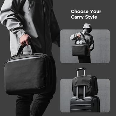 ALPAKA Elements Tech Brief Pro 12L -3-in-1 Recycled Fabric Laptop Briefcase Backpack for 16" Laptop, Anti-Theft Secure with Luggage Pass-Through, Water-Resistant, Fits Tech & Business Essentials,Black - Image 6